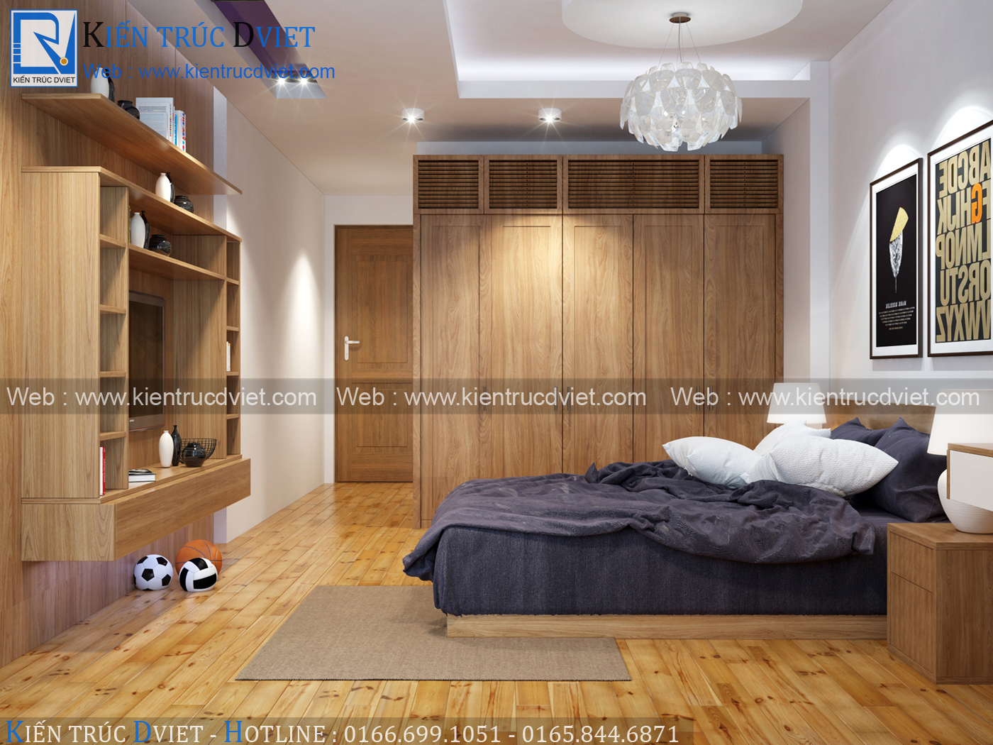 THIẾT KẾ NỘI THẤT PHÒNG NGỦ HIỆN ĐẠI 20M2