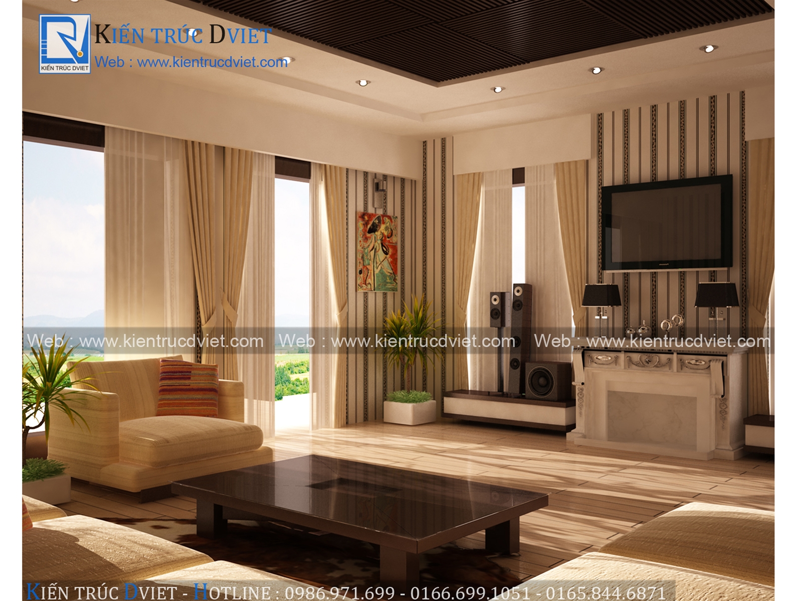 THIẾT KẾ NỘI THẤT PHÒNG KHÁCH HIỆN ĐẠI ĐẸP 36M2