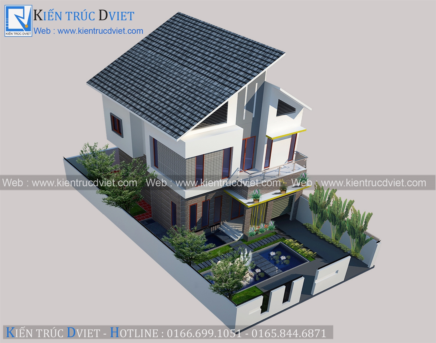 THIẾT KẾ BIỆT THỰ KIẾN TRÚC HIỆN ĐẠI 2 TẦNG 130M2