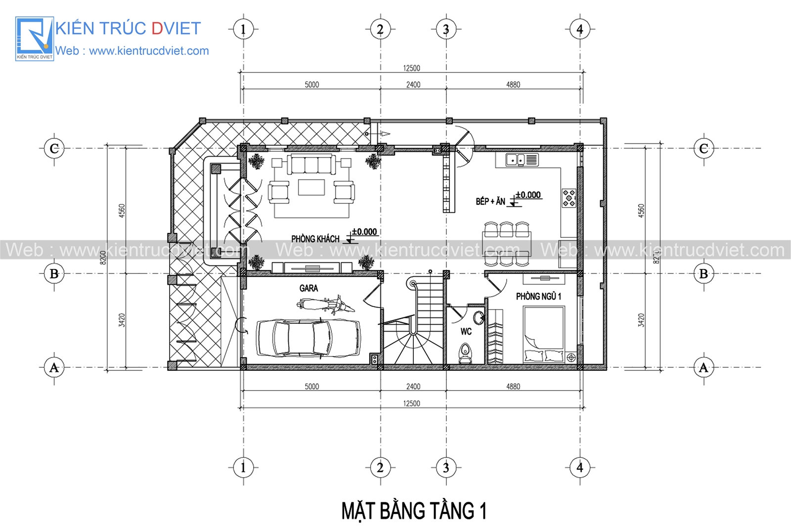 THIẾT KẾ BIỆT THỰ HIỆN ĐẠI 3 TẦNG  8x12,5 M