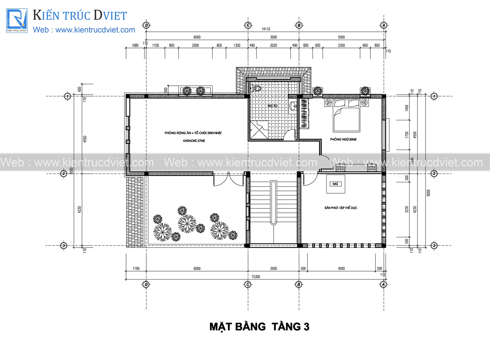THIẾT KẾ BIỆT THỰ KIẾN TRÚC HIỆN ĐẠI 3 TẦNG 135M2