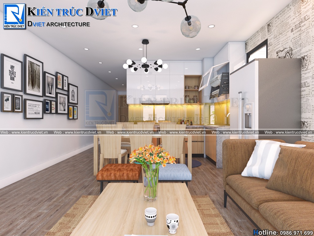 Thiết kế nội thất căn hộ chung cư Roman Plaza 82m2 đường Tố Hữu