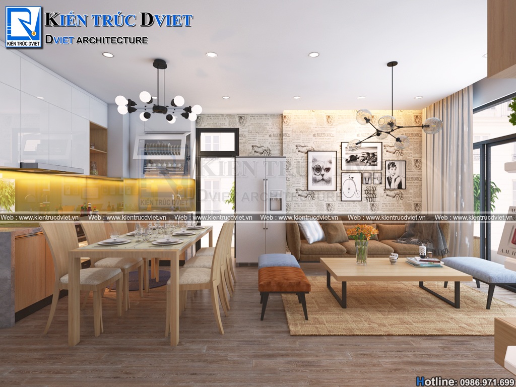 Thiết kế nội thất căn hộ chung cư Roman Plaza 82m2 đường Tố Hữu