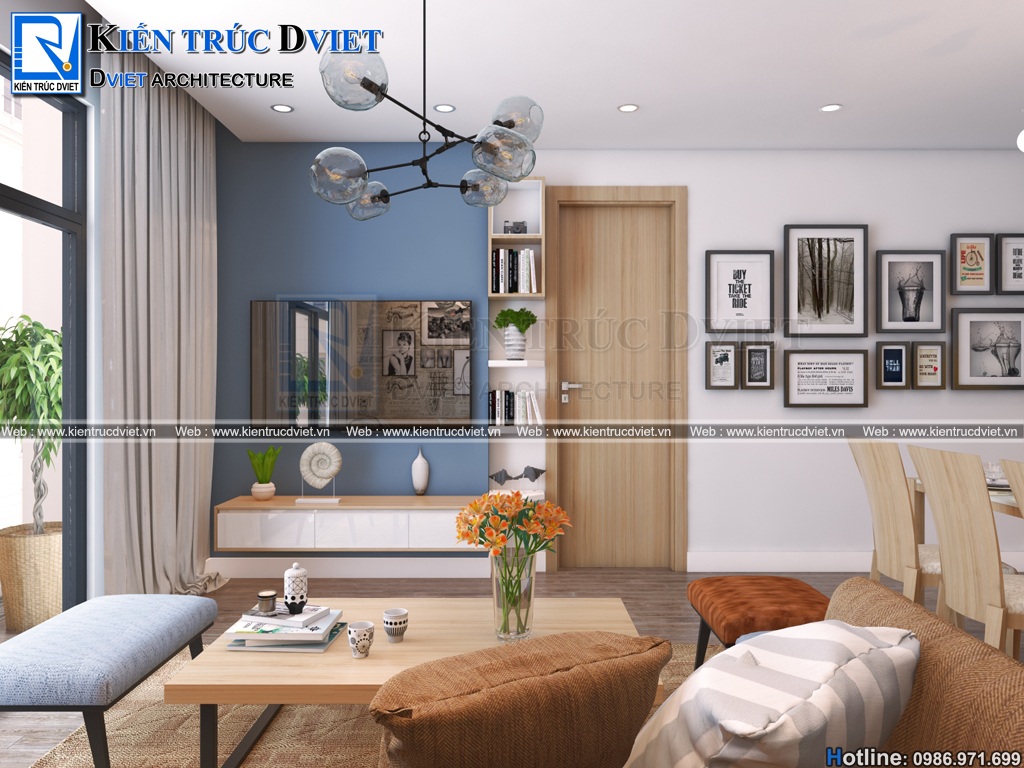Thiết kế nội thất căn hộ chung cư Roman Plaza 82m2 đường Tố Hữu