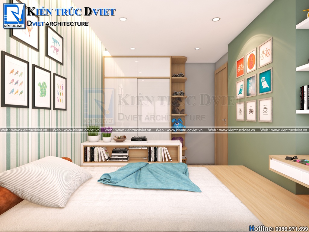 Thiết kế nội thất căn hộ chung cư Roman Plaza 82m2 đường Tố Hữu