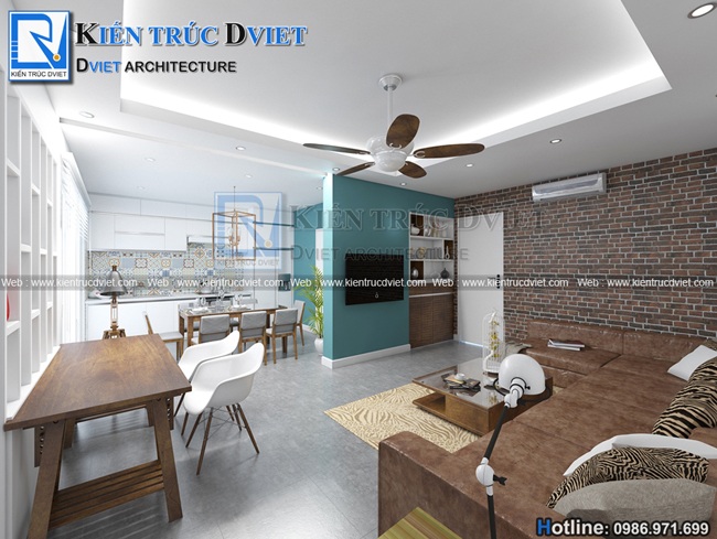 THIẾT KẾ NỘI THẤT CĂN HỘ CHUNG CƯ 96M2 GREEN STARS - PHẠM VĂN ĐỒNG