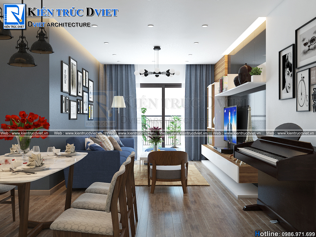 Mẫu thiết kế nội thất chung cư Goldmark City 100m2 Bắc Từ Liêm
