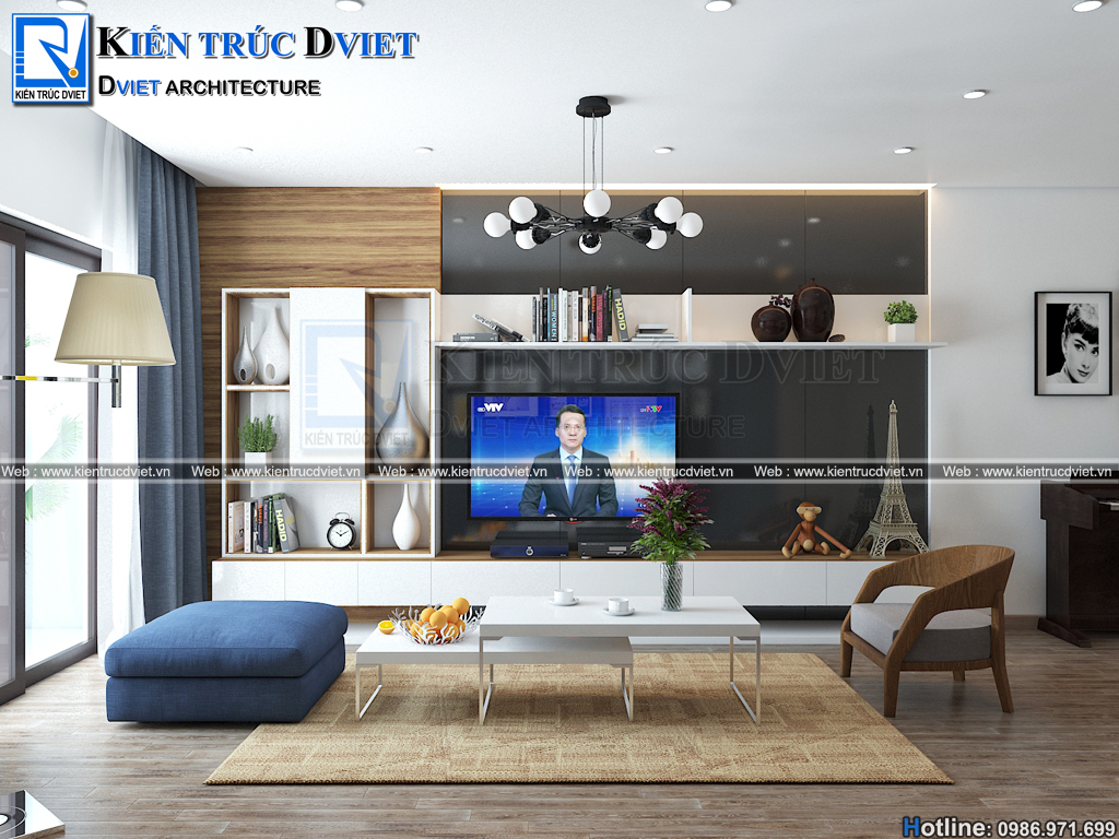 Mẫu thiết kế nội thất chung cư Goldmark City 100m2 Bắc Từ Liêm