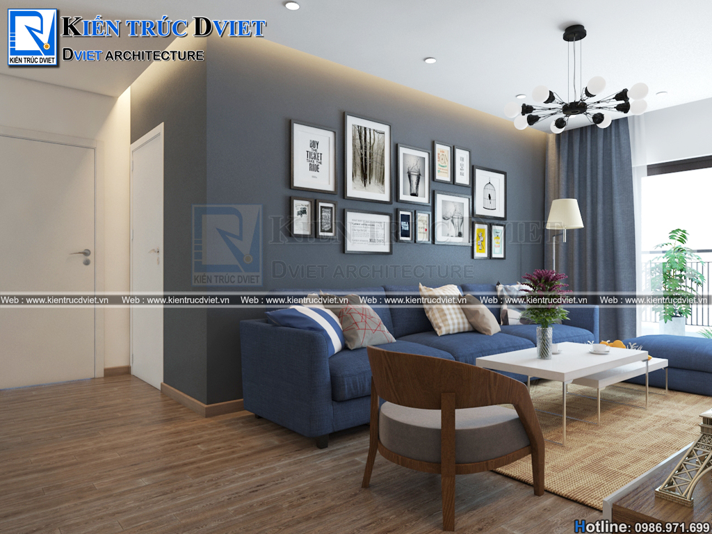 Mẫu thiết kế nội thất chung cư Goldmark City 100m2 Bắc Từ Liêm
