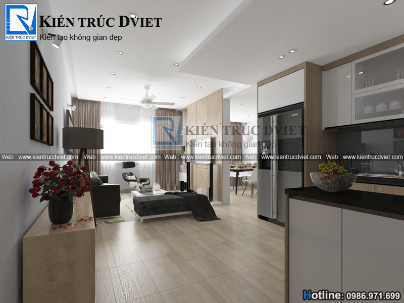 THIẾT KẾ NỘI THẤT CHUNG CƯ MON CITY 86M2 KIẾN TRÚC HIỆN ĐẠI