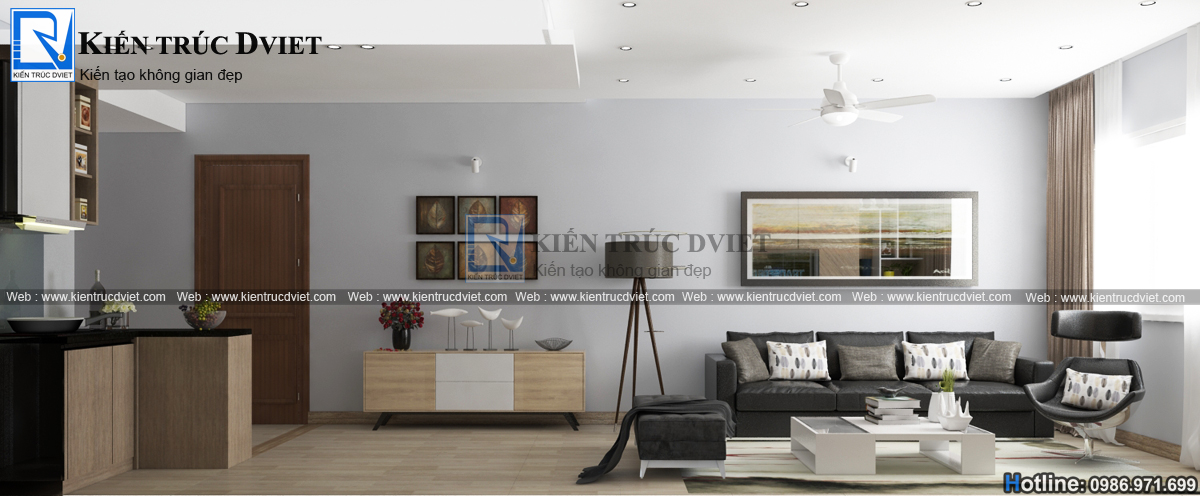 THIẾT KẾ NỘI THẤT CHUNG CƯ MON CITY 86M2 KIẾN TRÚC HIỆN ĐẠI