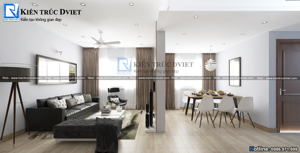 THIẾT KẾ NỘI THẤT CHUNG CƯ MON CITY 86M2 KIẾN TRÚC HIỆN ĐẠI
