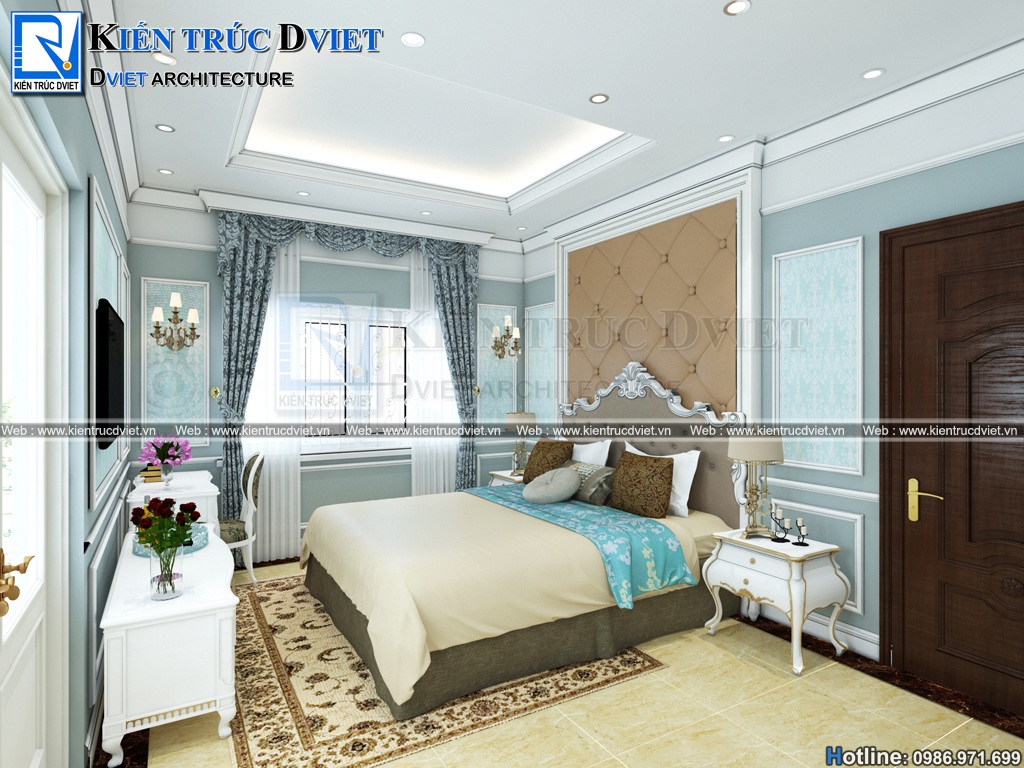Mẫu thiết kế biệt thự vườn tân cổ điển kiểu Pháp 2 tầng đẹp tại Ba Vì
