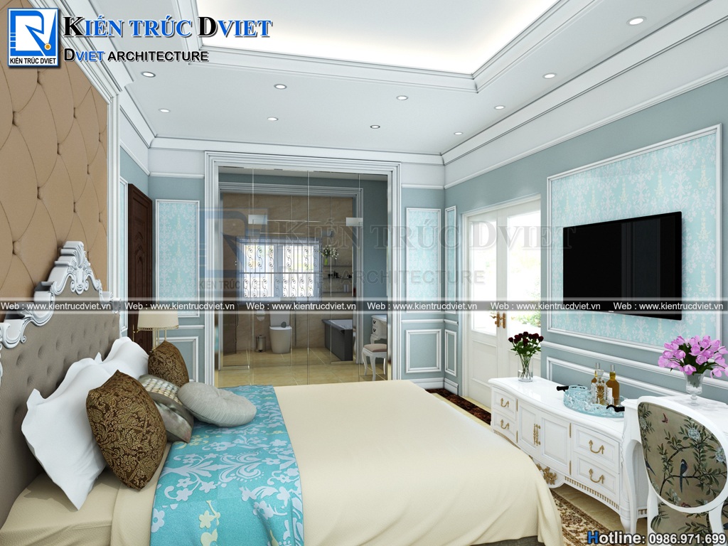 Mẫu thiết kế biệt thự vườn tân cổ điển kiểu Pháp 2 tầng đẹp tại Ba Vì
