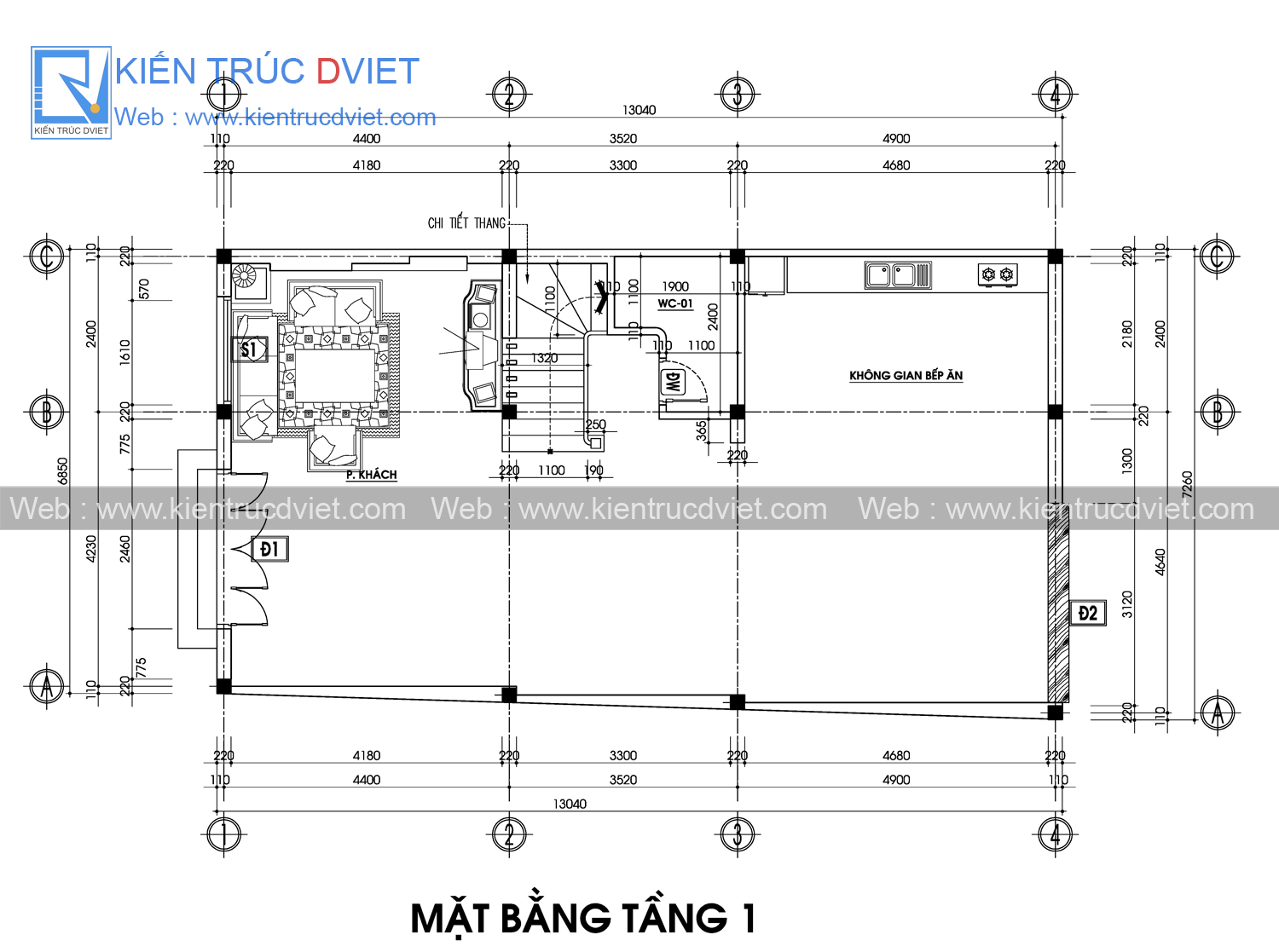 THIẾT KẾ NHÀ LÔ PHỐ HIỆN ĐẠI 4 TẦNG 6,8X13M