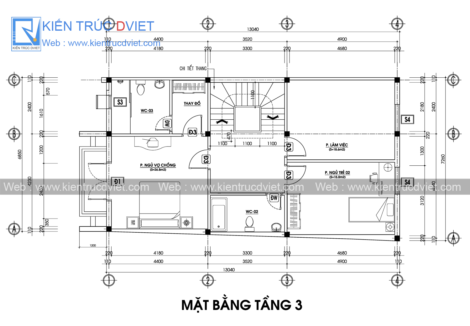 THIẾT KẾ NHÀ LÔ PHỐ HIỆN ĐẠI 4 TẦNG 6,8X13M