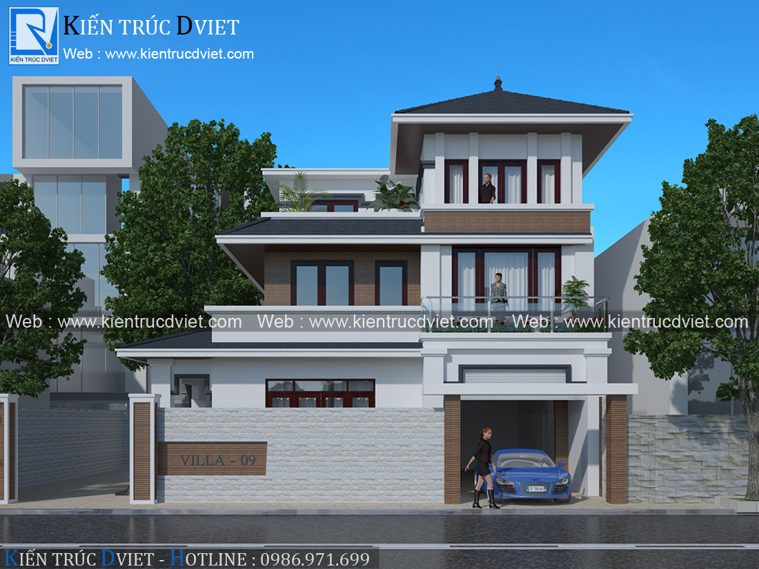 THIẾT KẾ BIỆT THỰ ĐẸP 3 TẦNG PHONG CÁCH HIỆN ĐẠI Ở TAM ĐIỆP - NINH BÌNH