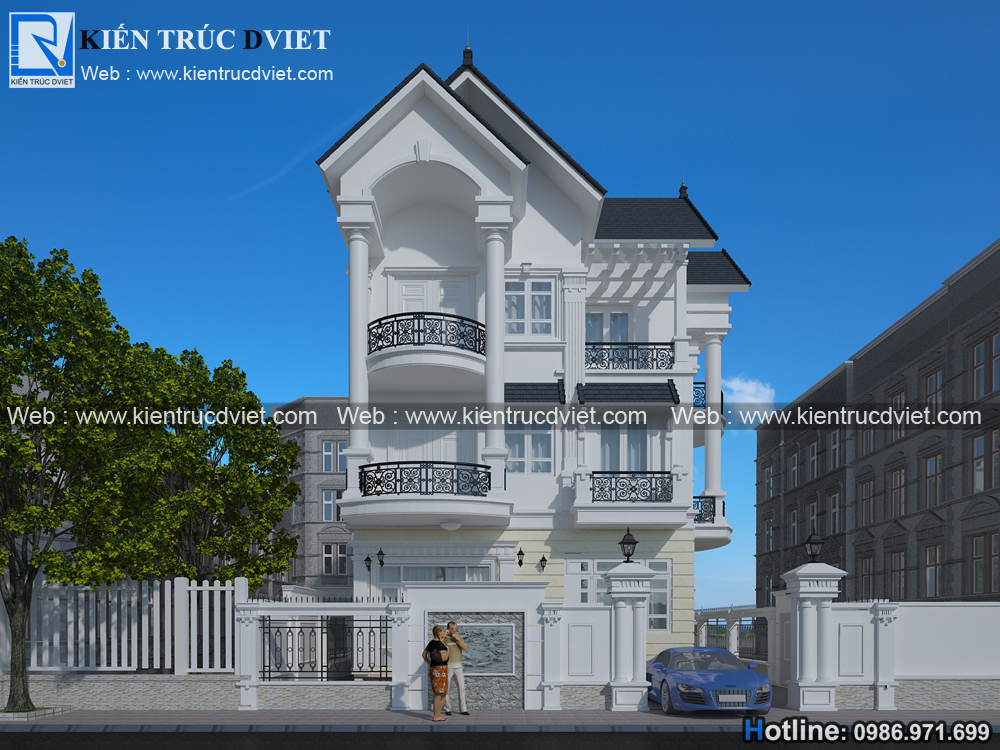 THIẾT KẾ BIỆT THỰ TÂN CỔ ĐIỂN PHÁP 3 TẦNG SANG TRỌNG TẠI BẮC GIANG