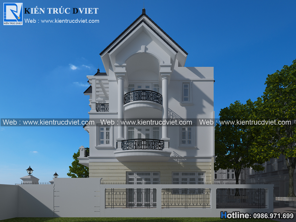 THIẾT KẾ BIỆT THỰ TÂN CỔ ĐIỂN PHÁP 3 TẦNG SANG TRỌNG TẠI BẮC GIANG