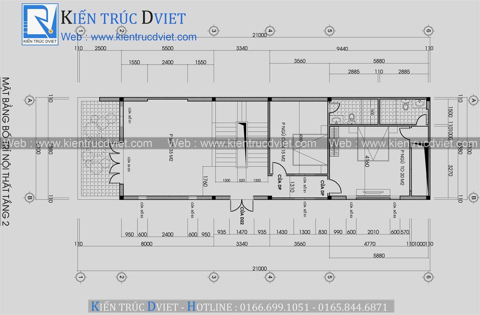 THIẾT KẾ KIẾN TRÚC NHÀ LÔ PHỐ HIỆN ĐẠI 3 TẦNG 1 TUM 6,1X21M