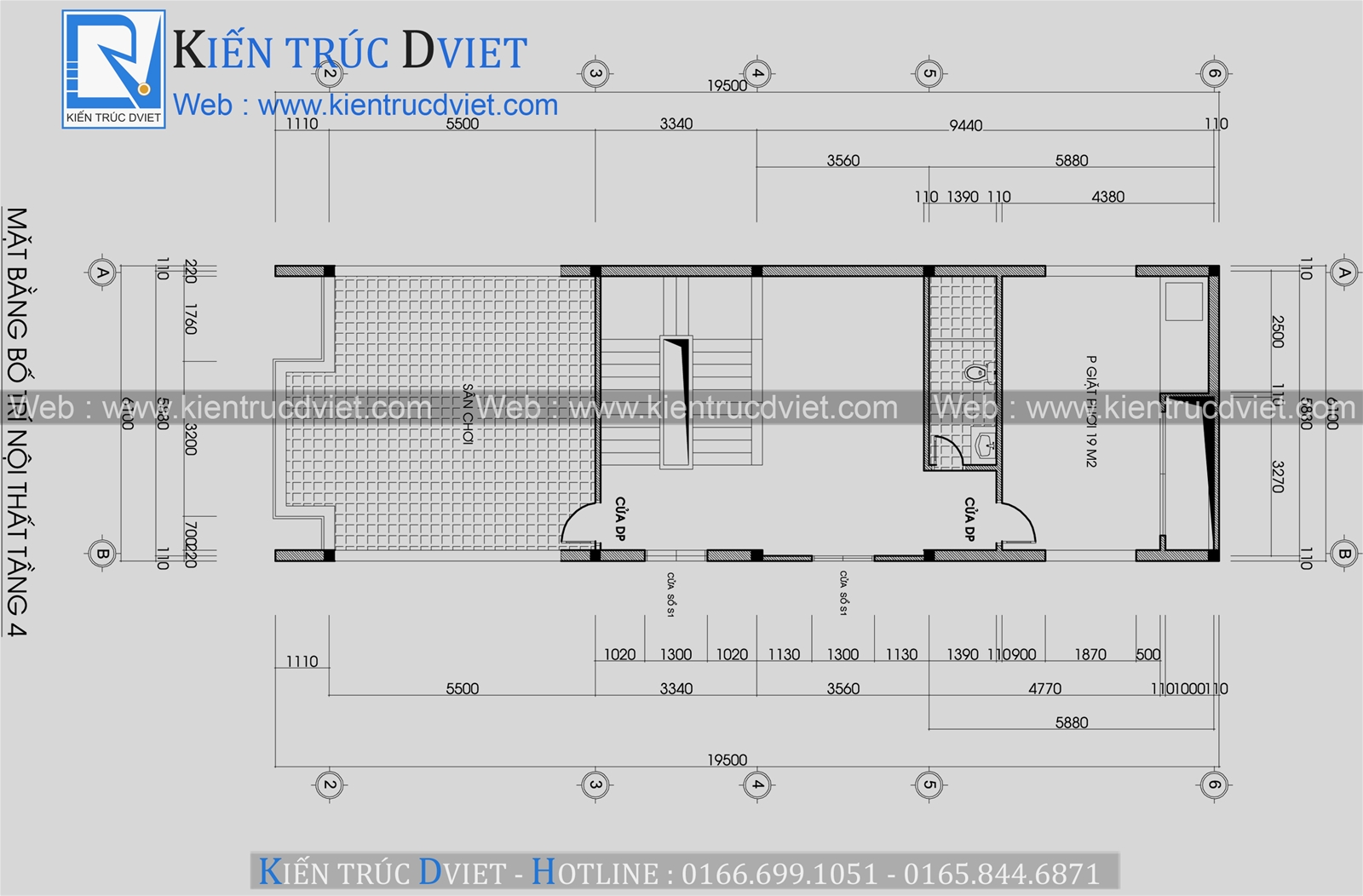 THIẾT KẾ KIẾN TRÚC NHÀ LÔ PHỐ HIỆN ĐẠI 3 TẦNG 1 TUM 6,1X21M