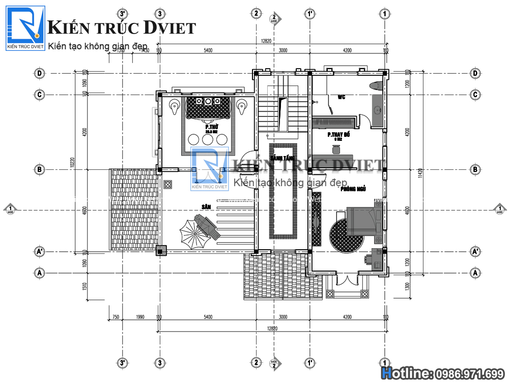 THIẾT KẾ BIỆT THỰ PHÁP 3 TẦNG ĐẸP 11,4X12,8M TẠI TIỀN HẢI - THÁI BÌNH