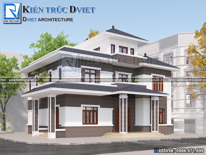 THIẾT KẾ BIỆT THỰ HIỆN ĐẠI 3 TẦNG  8x12,5 M