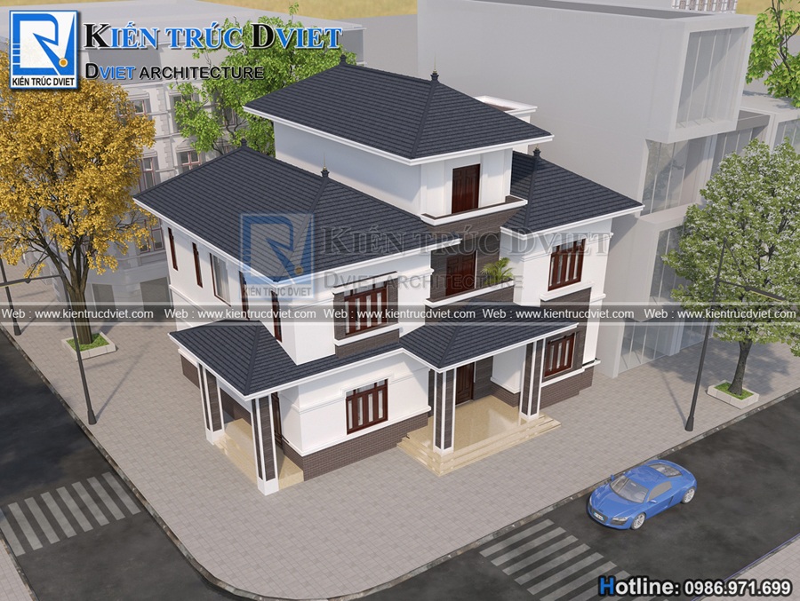 THIẾT KẾ BIỆT THỰ 2 TẦNG 1 TUM HIỆN ĐẠI 14x12M TẠI YÊN KHÁNH - NINH BÌNH