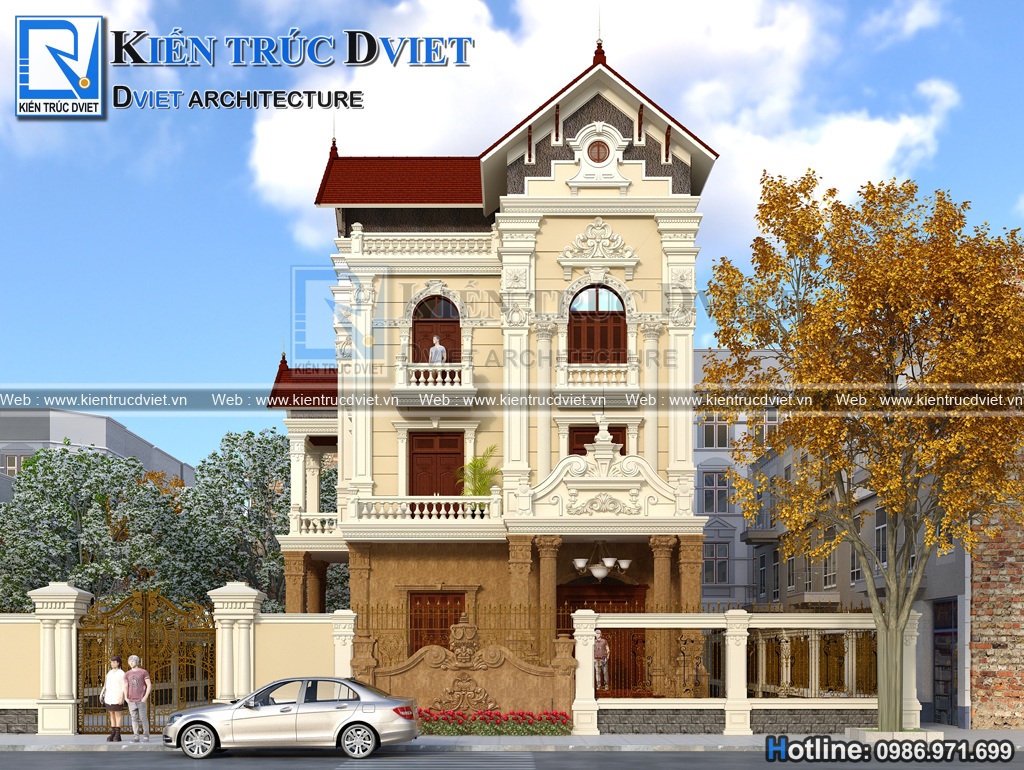 MÃN NHÃN VẺ ĐẸP MẪU THIẾT KẾ BIỆT THỰ PHÁP 3 TẦNG 140M2 TẠI TP. HẢI DƯƠNG