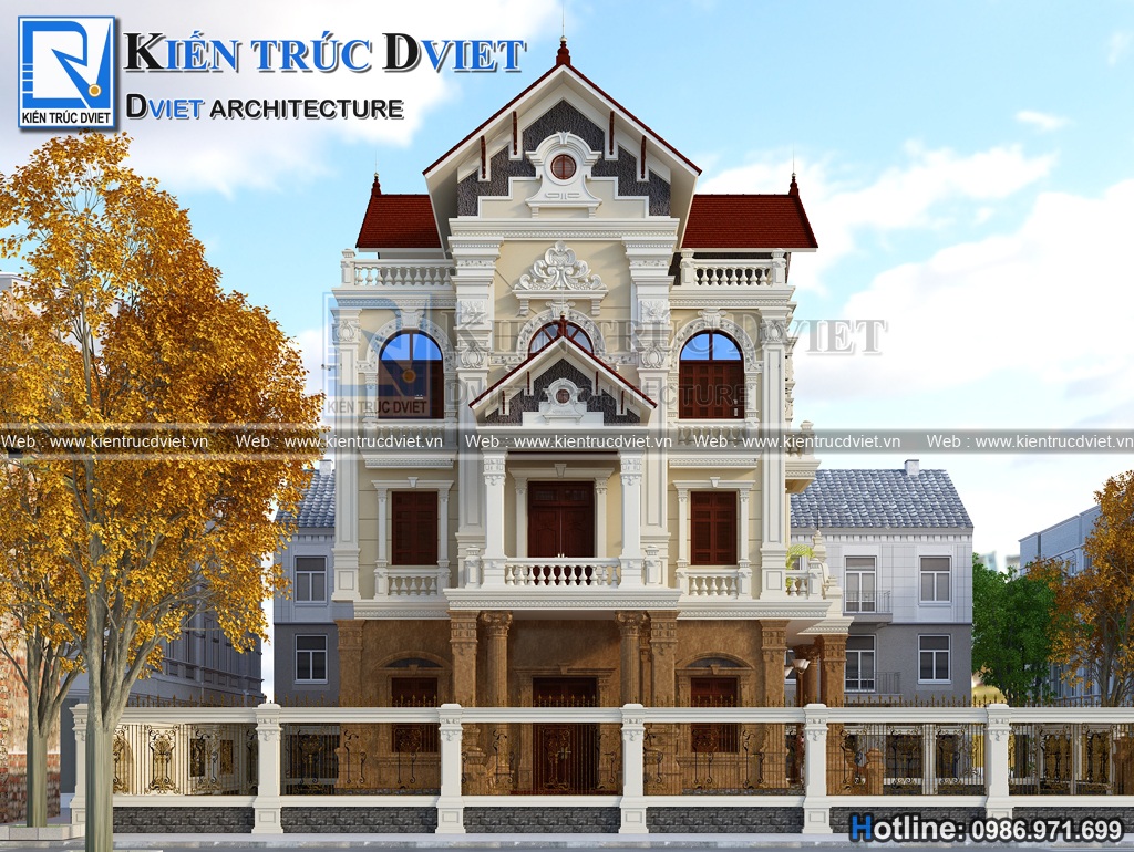 MÃN NHÃN VẺ ĐẸP MẪU THIẾT KẾ BIỆT THỰ PHÁP 3 TẦNG 140M2 TẠI TP. HẢI DƯƠNG