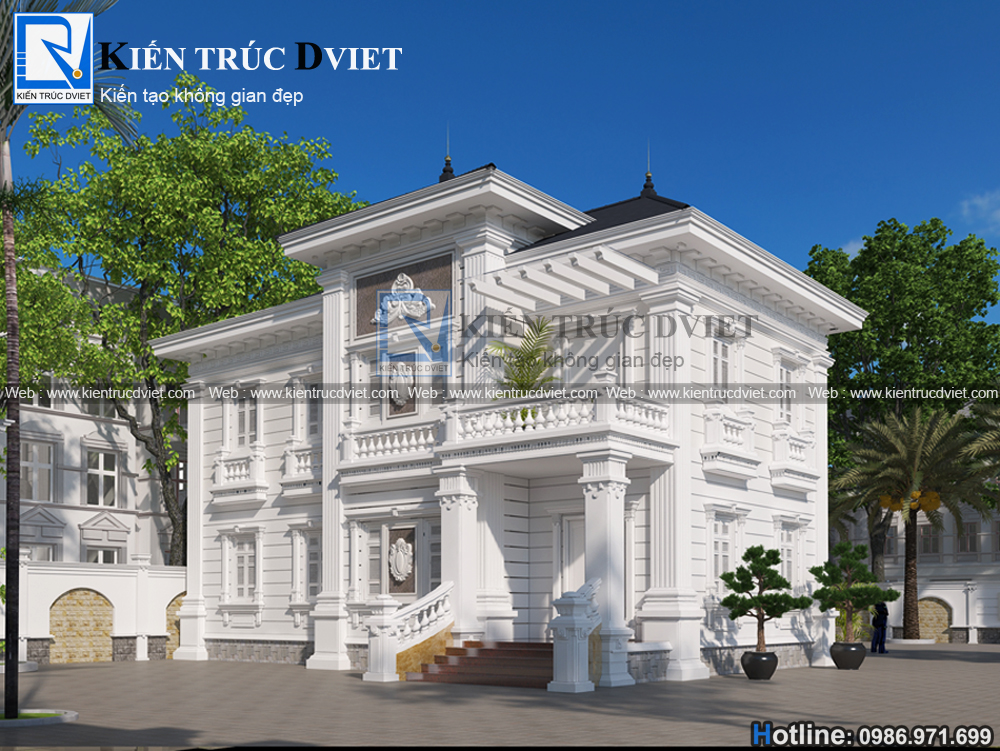 THIẾT KẾ BIỆT THỰ PHÁP 2 TẦNG TẠI THỊ XÃ SƠN TÂY - SƠN TÂY