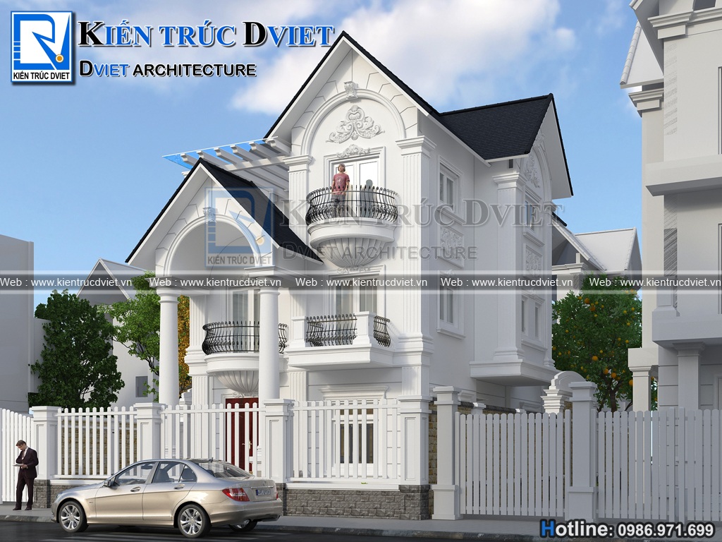 MẪU THIẾT KẾ BIỆT THỰ 3 TẦNG TÂN CỔ ĐIỂN PHÁP TẠI HƯNG YÊN