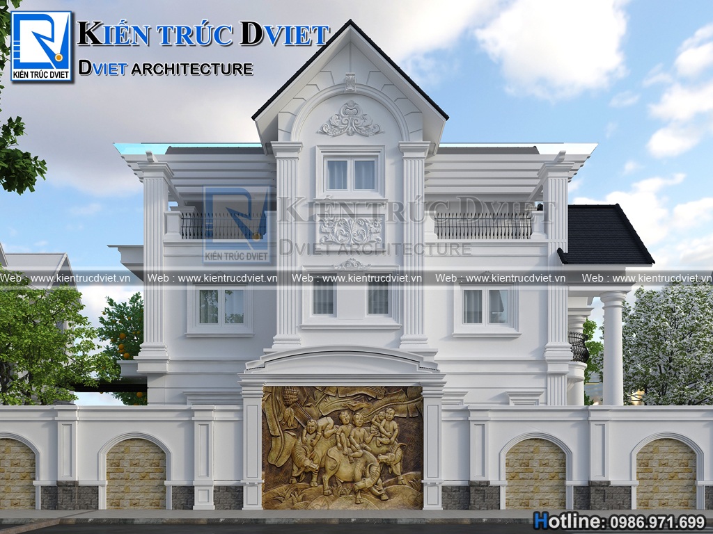 MẪU THIẾT KẾ BIỆT THỰ 3 TẦNG TÂN CỔ ĐIỂN PHÁP TẠI HƯNG YÊN