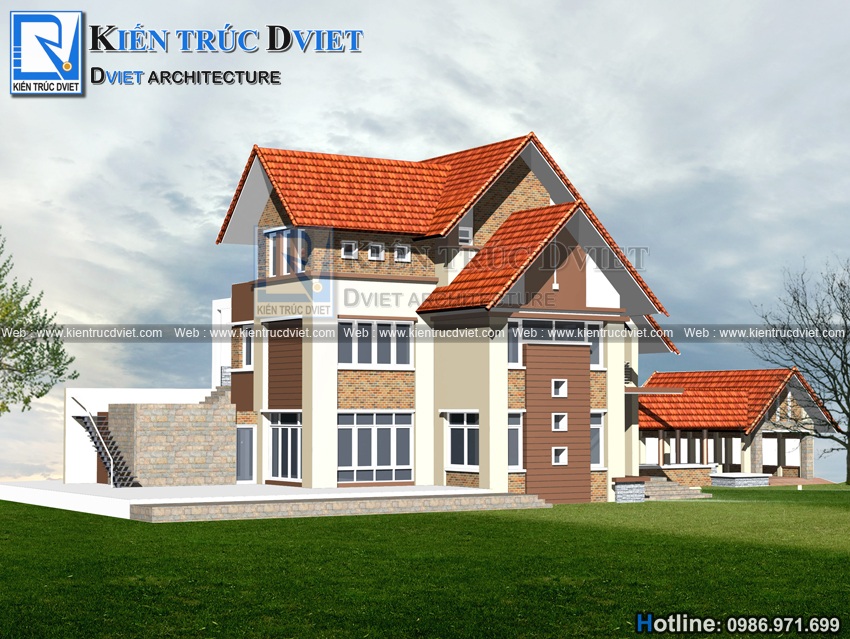 THIẾT KẾ BIỆT THỰ VƯỜN 2 TẦNG 1 TUM HIỆN ĐẠI ĐẸP 210M2 TẠI PHỦ LÝ – HÀ NAM
