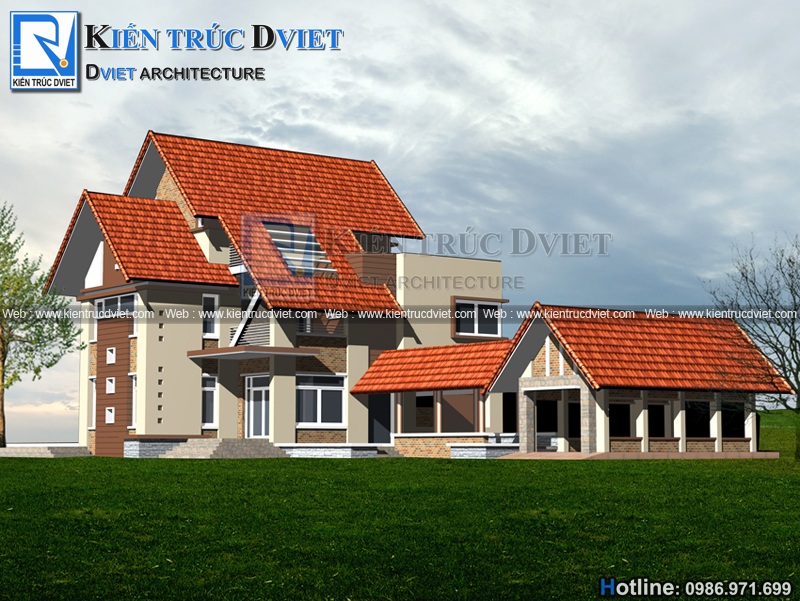 THIẾT KẾ BIỆT THỰ VƯỜN 2 TẦNG 1 TUM HIỆN ĐẠI ĐẸP 210M2 TẠI PHỦ LÝ – HÀ NAM