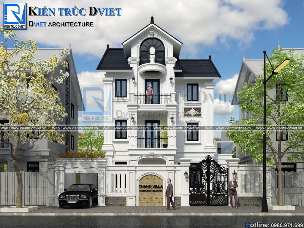 Cải tạo thiết kế biệt thự tân cổ điển kiểu Pháp 3 tầng 1 tum sang trọng tại Gia Lâm - Hà Nội