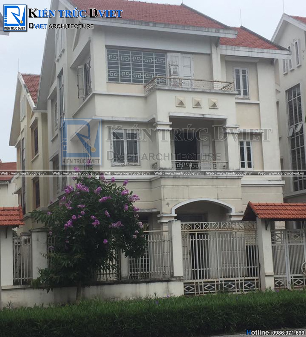 Cải tạo thiết kế biệt thự tân cổ điển kiểu Pháp 3 tầng 1 tum sang trọng tại Gia Lâm - Hà Nội