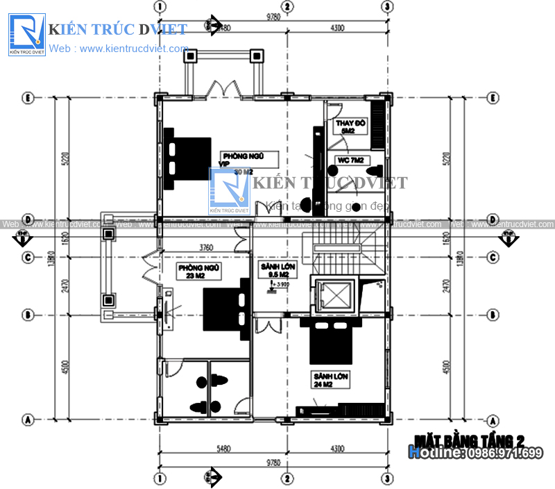 THIẾT KẾ BIỆT THỰ PHÁP 4 TẦNG TẠI BA VÌ - HÀ NỘI