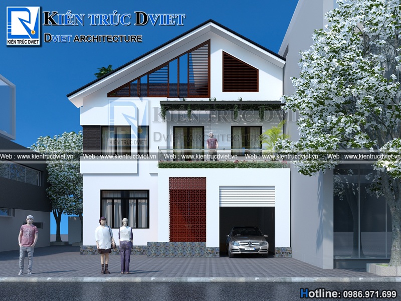 THIẾT KẾ BIỆT THỰ 2 TẦNG KIẾN TRÚC HIỆN ĐẠI TẠI TAM ĐIỆP - NINH BÌNH