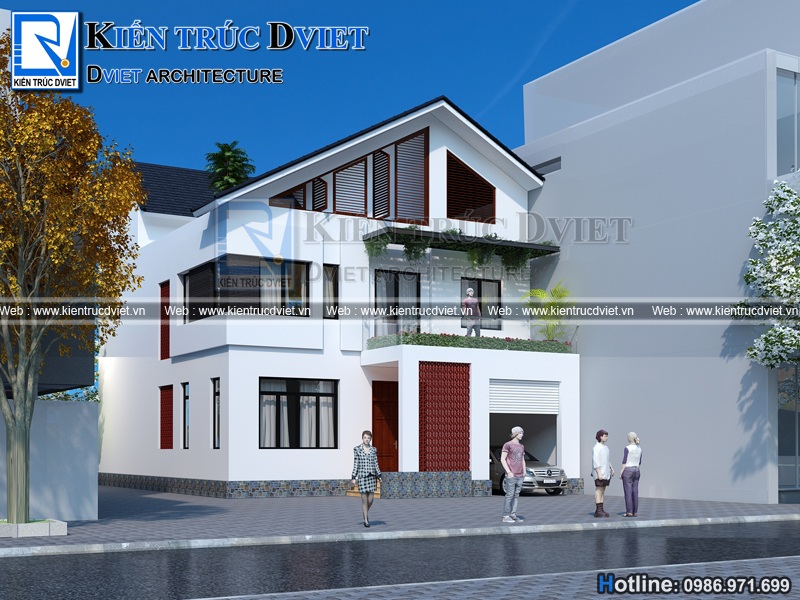 THIẾT KẾ BIỆT THỰ 2 TẦNG KIẾN TRÚC HIỆN ĐẠI TẠI TAM ĐIỆP - NINH BÌNH