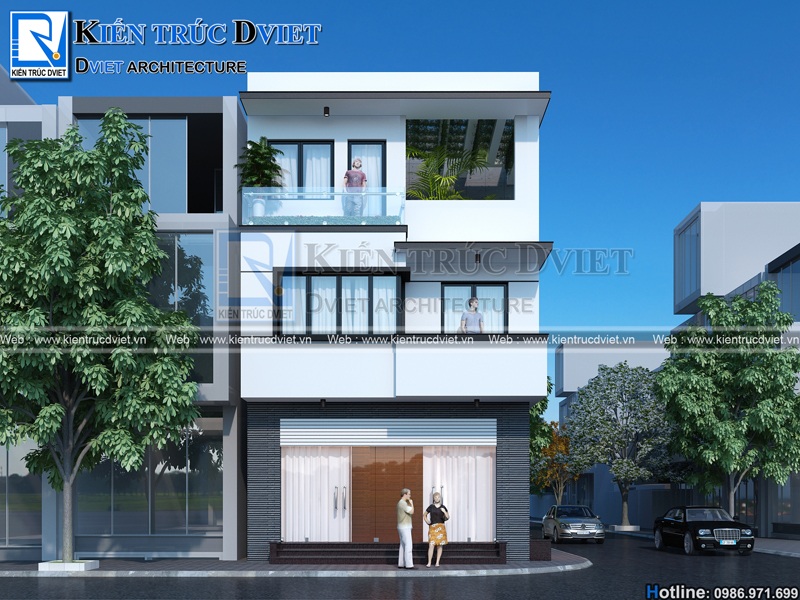 THIẾT KẾ BIỆT THỰ HIỆN ĐẠI 3 TẦNG 2 MẶT TIỀN TẠI THANH OAI - HÀ NỘI