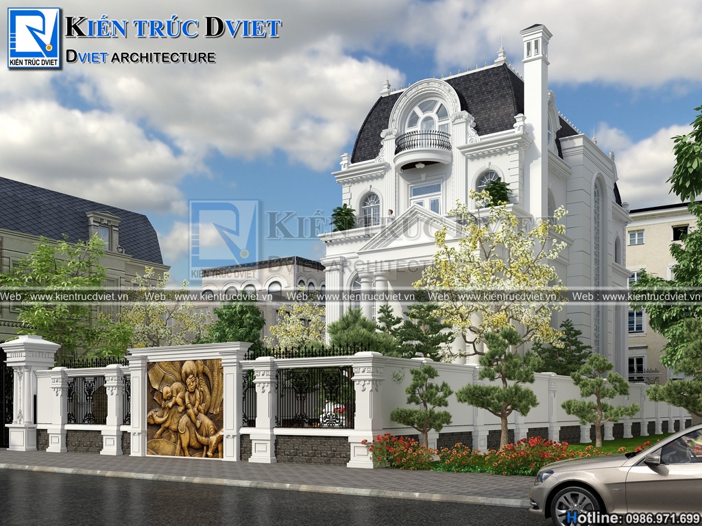 NÉT SANG TRỌNG MẪU THIẾT KẾ DINH THỰ PHÁP 3 TẦNG 1 TUM TẠI PHÚ THỌ