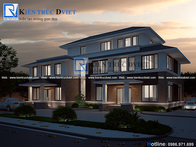 THIẾT KẾ BIỆT THỰ VƯỜN 2 TẦNG 1 TUM KIẾN TRÚC HIỆN ĐẠI TẠI BA VÌ - HÀ NỘI