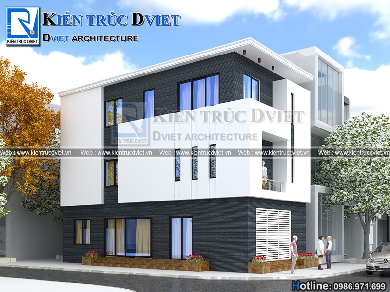 THIẾT KẾ NHÀ ỐNG HIỆN ĐẠI 3 TẦNG 2 MẶT TIỀN TẠI HUYỆN YÊN DŨNG - BẮC GIANG