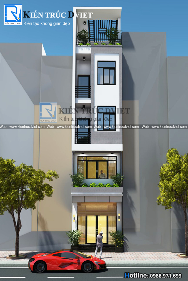 THIẾT KẾ NHÀ PHỐ (NHÀ ỐNG) 4 TẦNG 1 TUM 3,6X15M HIỆN ĐẠI TẠI TP. HẢI DƯƠNG