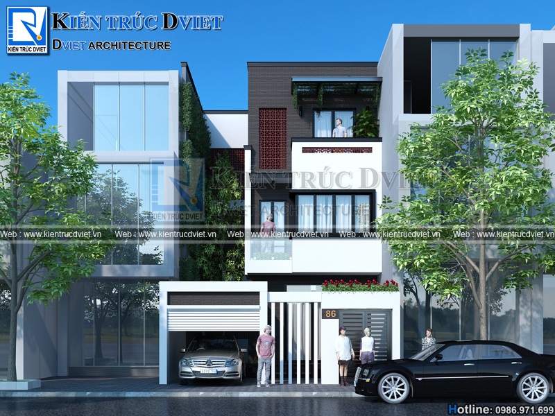 MÃN NHÃN TRƯỚC MẪU THIẾT KẾ NHÀ ỐNG 3 TẦNG HIỆN ĐẠI 90M2 TẠI NINH BÌNH
