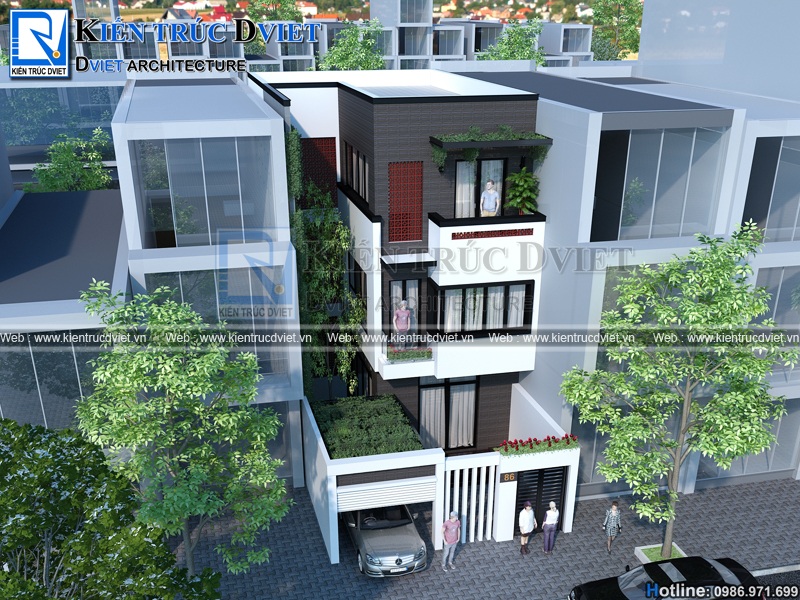 MÃN NHÃN TRƯỚC MẪU THIẾT KẾ NHÀ ỐNG 3 TẦNG HIỆN ĐẠI 90M2 TẠI NINH BÌNH