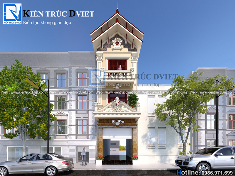 THIẾT KẾ NHÀ PHỐ (NHÀ ỐNG) 3 TẦNG KIỂU PHÁP 4X12M TẠI THƯỜNG TÍN - HÀ NỘI