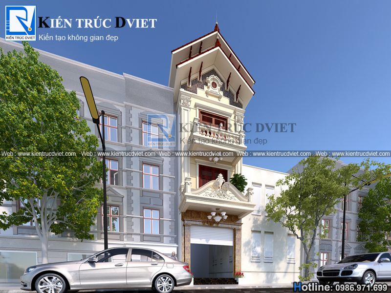 THIẾT KẾ NHÀ PHỐ (NHÀ ỐNG) 3 TẦNG KIỂU PHÁP 4X12M TẠI THƯỜNG TÍN - HÀ NỘI