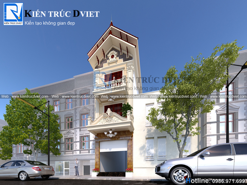 THIẾT KẾ NHÀ PHỐ (NHÀ ỐNG) 3 TẦNG KIỂU PHÁP 4X12M TẠI THƯỜNG TÍN - HÀ NỘI